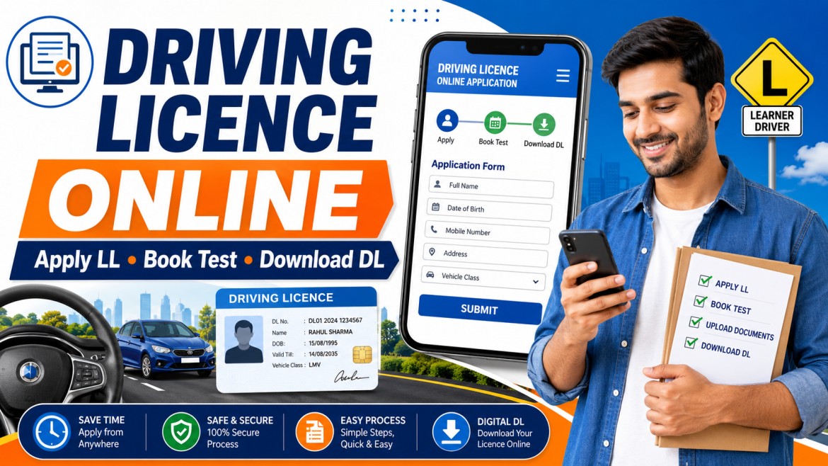 How to Apply for a Driving Licence Online in India: Learner’s Licence, Test and Download Process